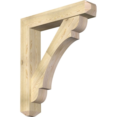 Ekena Millwork Olympic Craftsman Rough Sawn Bracket w/ Offset Brace, Douglas Fir, 8"W x 42"D x 48"H BKT0806X42X48OLY04RDF